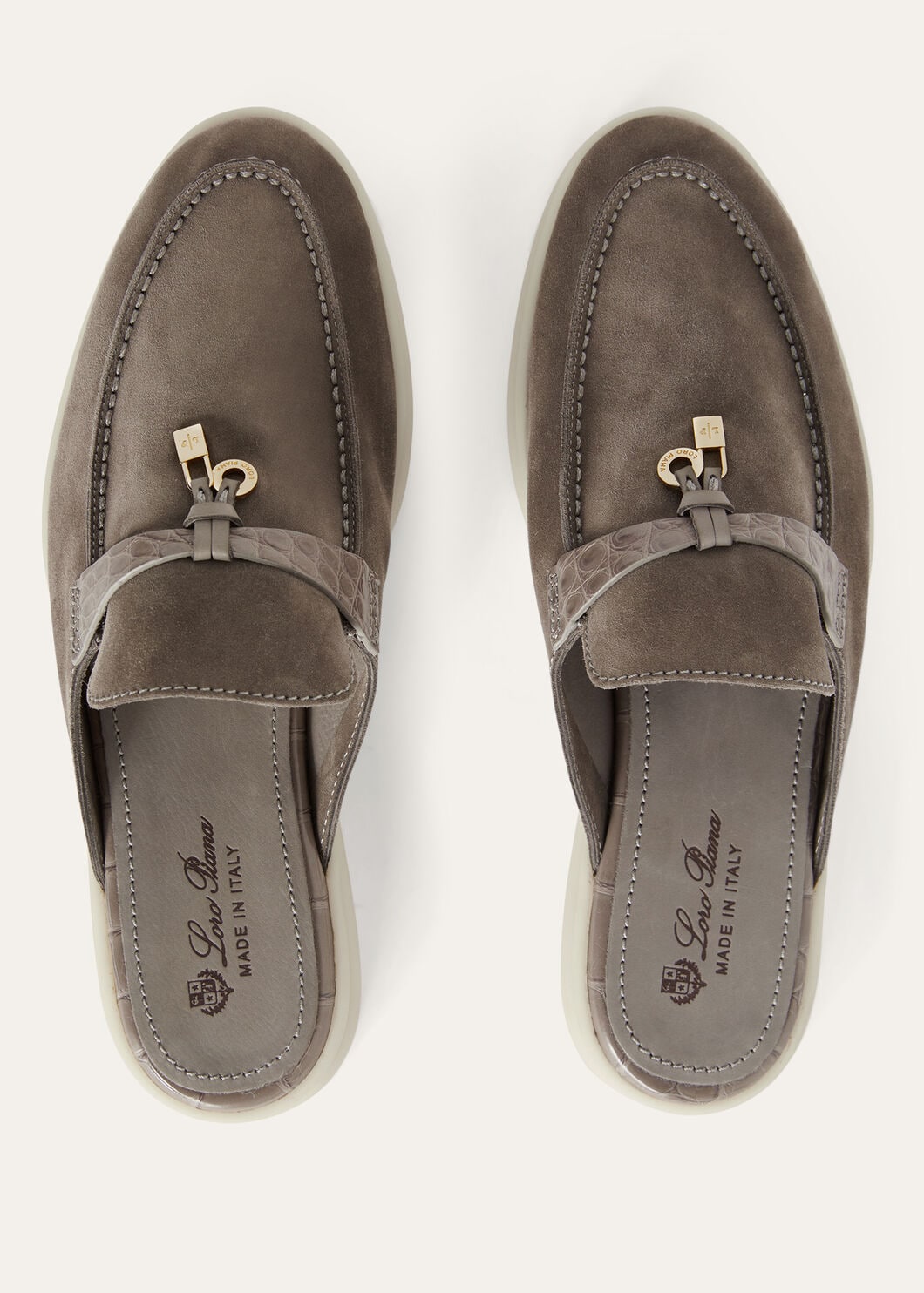 Babouche Charms Walk in pelle scamosciata grigia