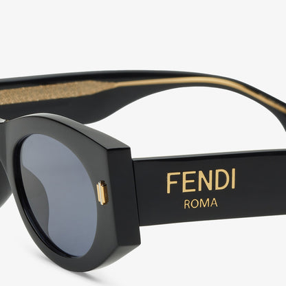 Roma women's black acetate sunglasses