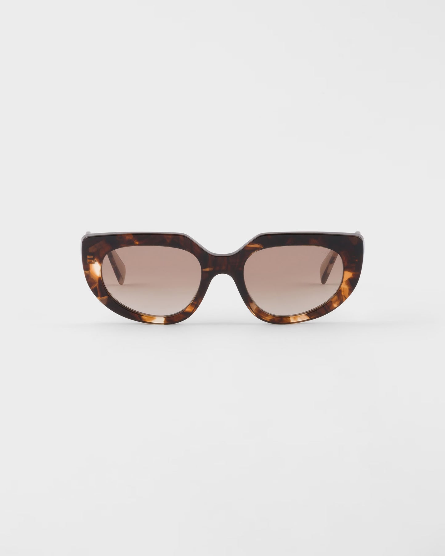 Oval sunglasses with logo and coffee lenses