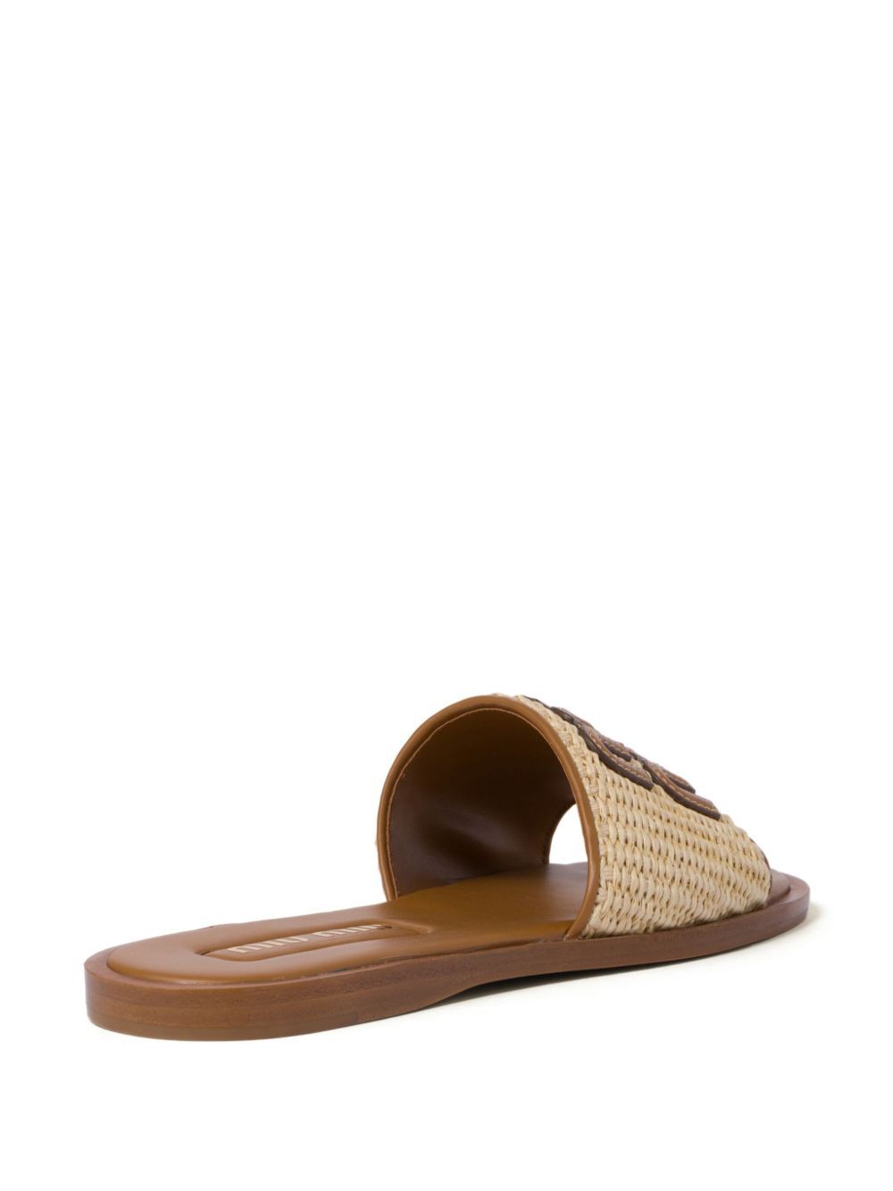 Beige raffia logo sandals