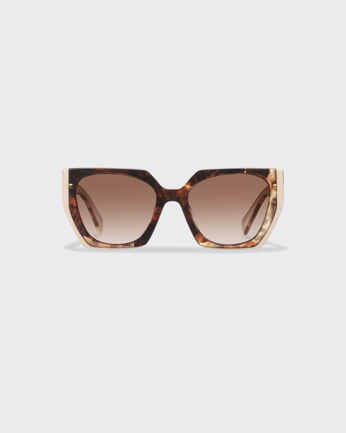 Caramel and powder tortoise shell acetate logo sunglasses
