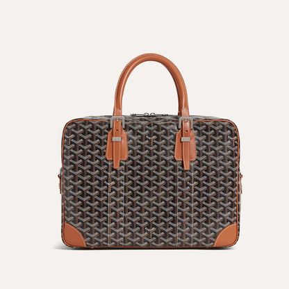 Ambassade MM Document Case Black & Tan
