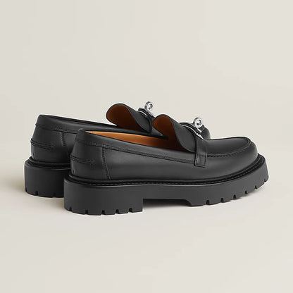 Black leather loafer icons