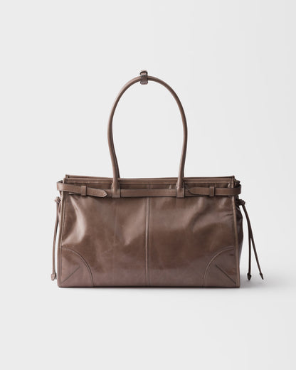 Bonnie Große braune Lederhandtasche
