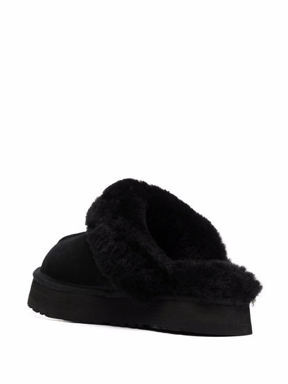 Pantofole foderate in shearling nere
