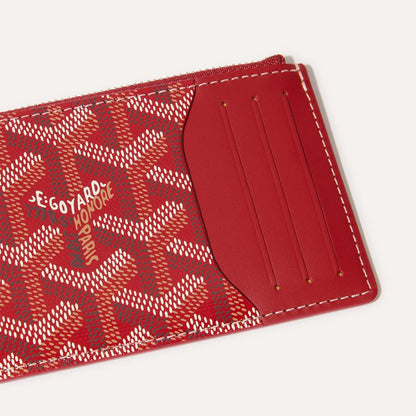 Bourbon zipped card holder Red