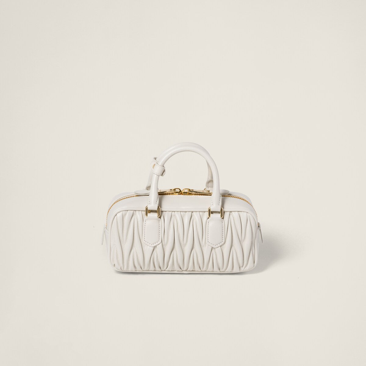 Regular Arcadie bag in white quilted nappa leather