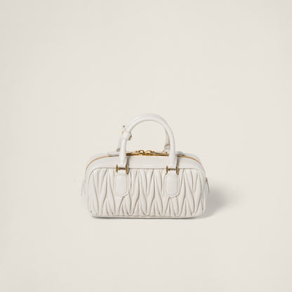 Regular Arcadie bag in white quilted nappa leather