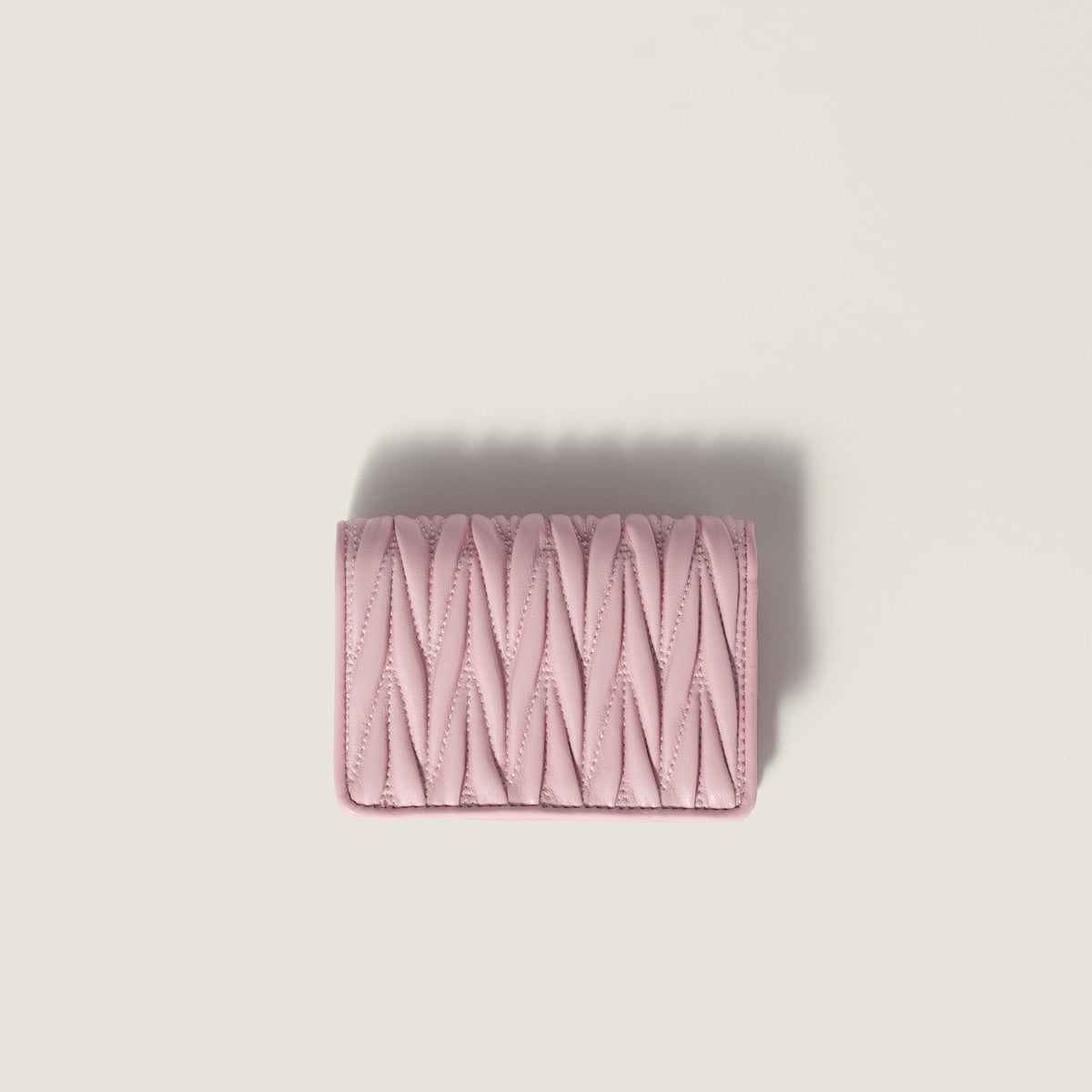 Small quilted nappa leather wallet in pink