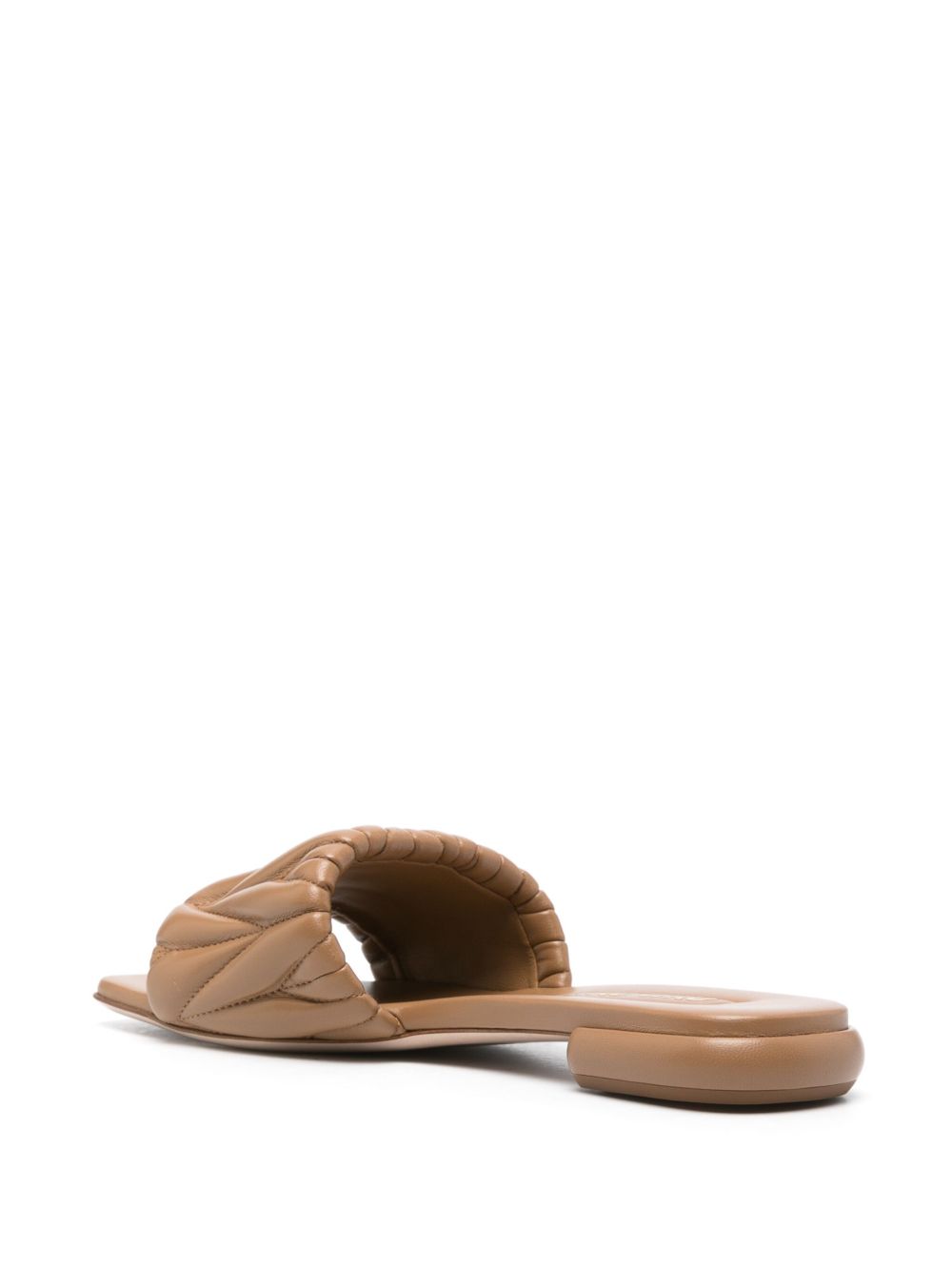 10mm beige quilted logo slides