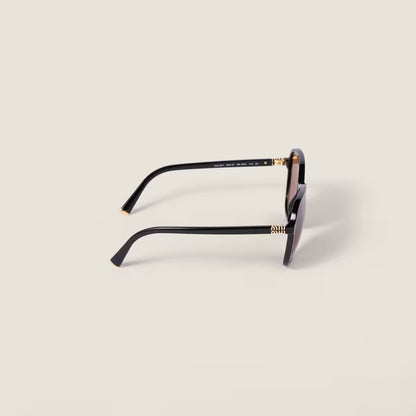 Miu Regard Sunglasses Wide Square Chocolate Lenses