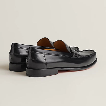Kennedy black leather loafers
