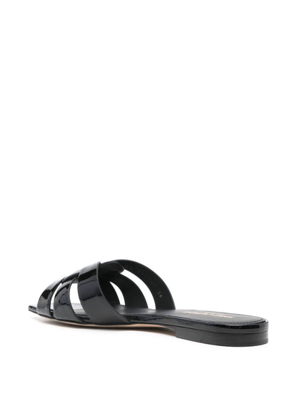 Black calfskin Tribute sandals