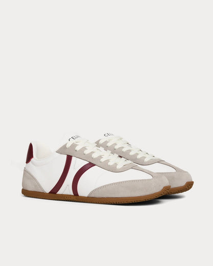 Jogger with Triomphe Signature Suede Calfskin Optic White / Burgundy / Dark Grey Low Top Sneakers