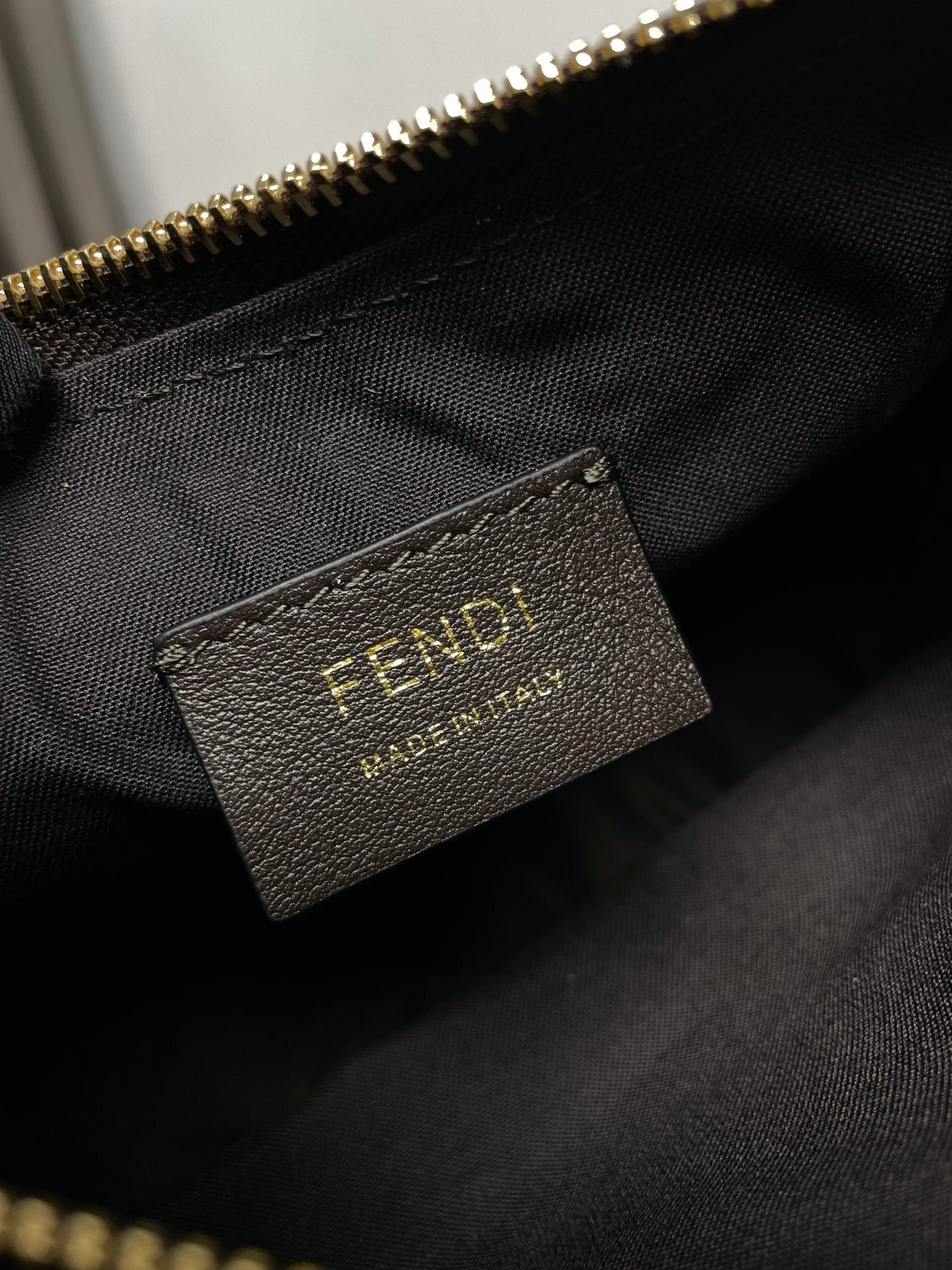 Mini borsa in tessuto jacquard FF marrone