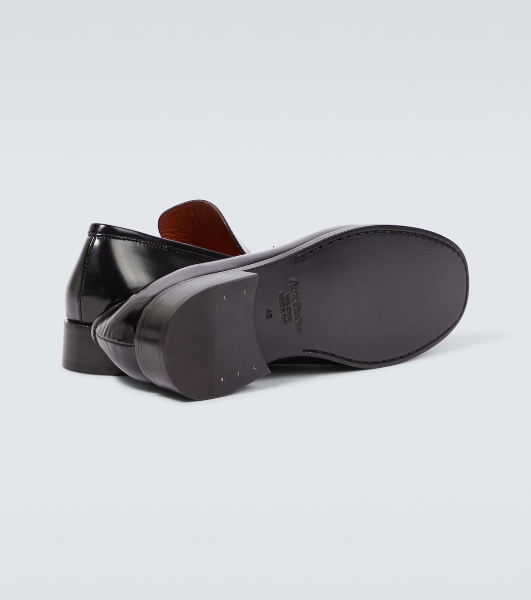 Black leather loafers