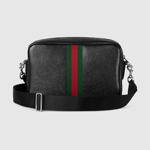 Borsa a tracolla Ophidia misura media in pelle morbida nera