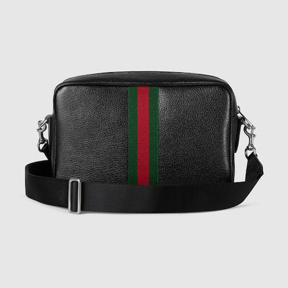 Borsa a tracolla Ophidia misura media in pelle morbida nera