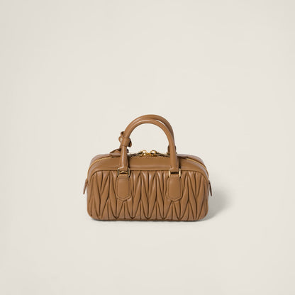 Arcadie regular bag in caramel quilted nappa leather