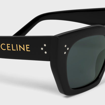 Occhiali da sole cat-eye S342 in acetato nero donna