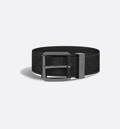Men's Gravity black leather belt 35mm