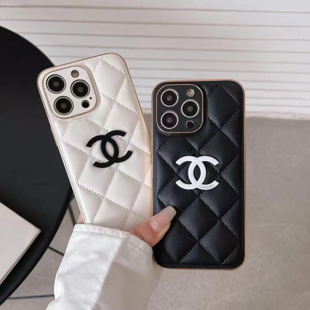 CC Plating Leather Case for iPhone 15 Pro Max