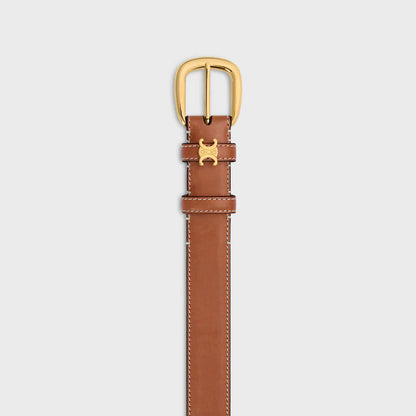 Cintura Vivienne da 25mm in pelle di vitello naturale cuoio donna