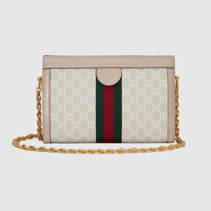 Ophidia – Mittlere Schultertasche aus GG Supreme in Beige