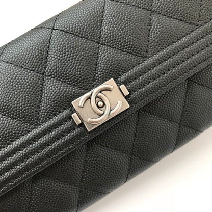 Black Boy Long Flap Wallet