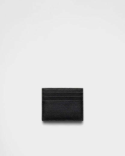 Black leather card holder