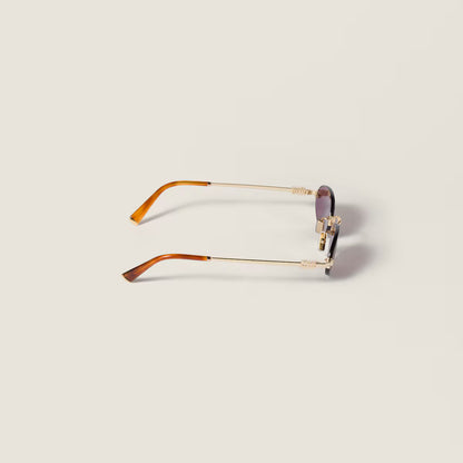 Ruby rimless oval lens sunglasses