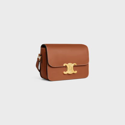 Borsa Teen Triomphe in pelle di vitello naturale CUOIO