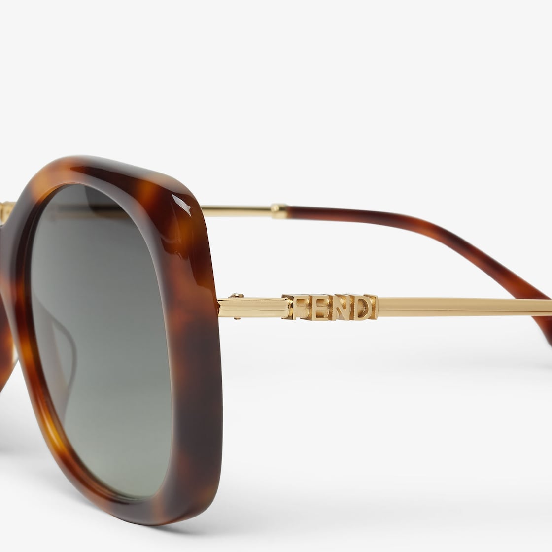 Women's Havana acetate and gold-tone metal sunglasses