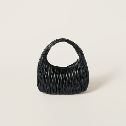 Black matelassé nappa leather Wander hobo bag