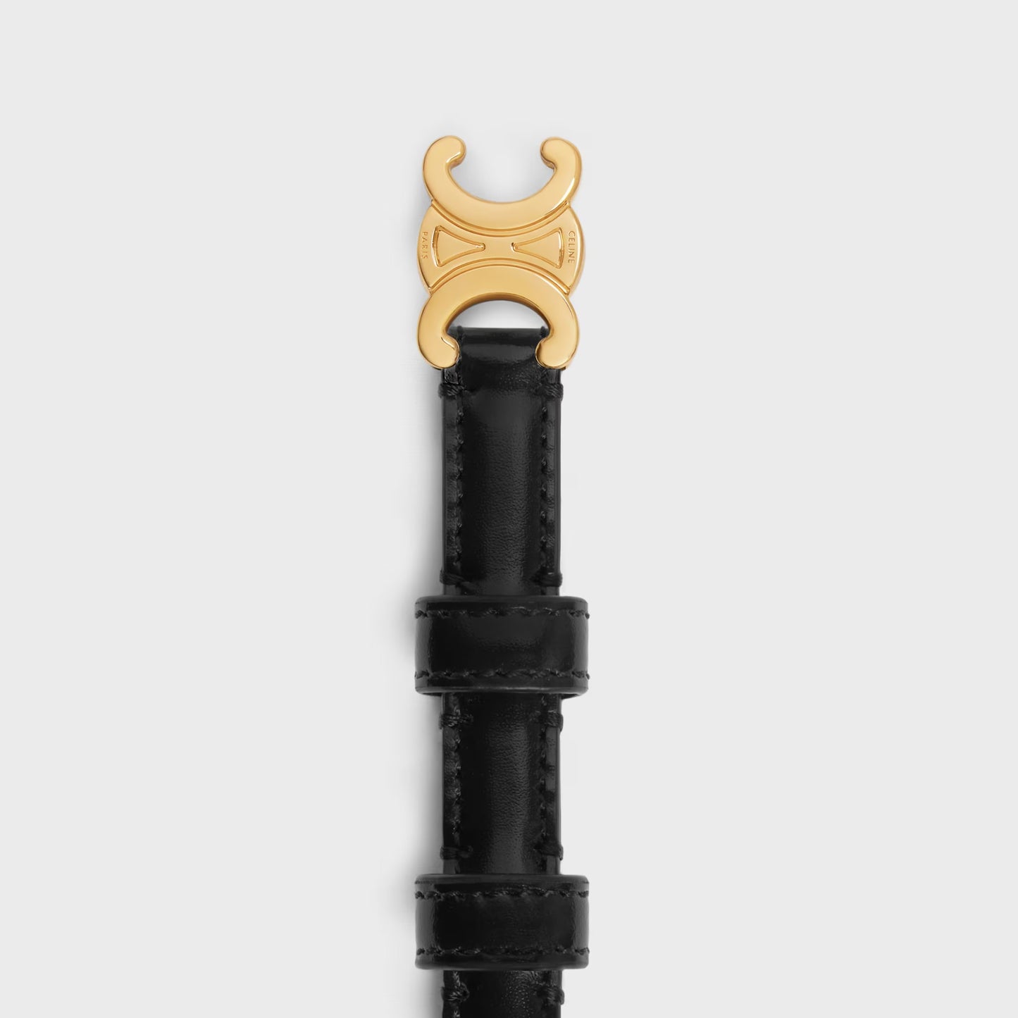 Cintura Triomphe da 13 MM in pelle Taurillon nero donna