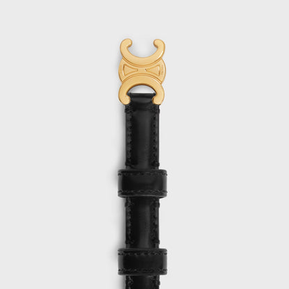 Cintura Triomphe da 13 MM in pelle Taurillon nero donna