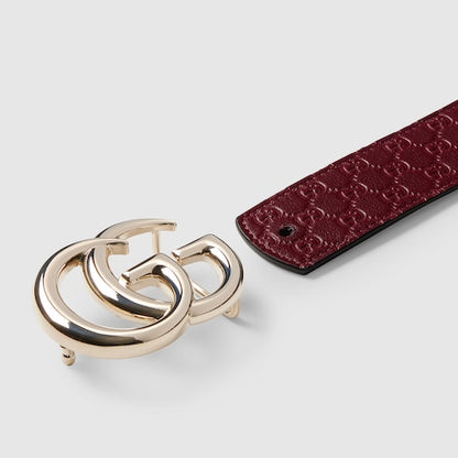 Women's GG Marmont reversible belt in red and black