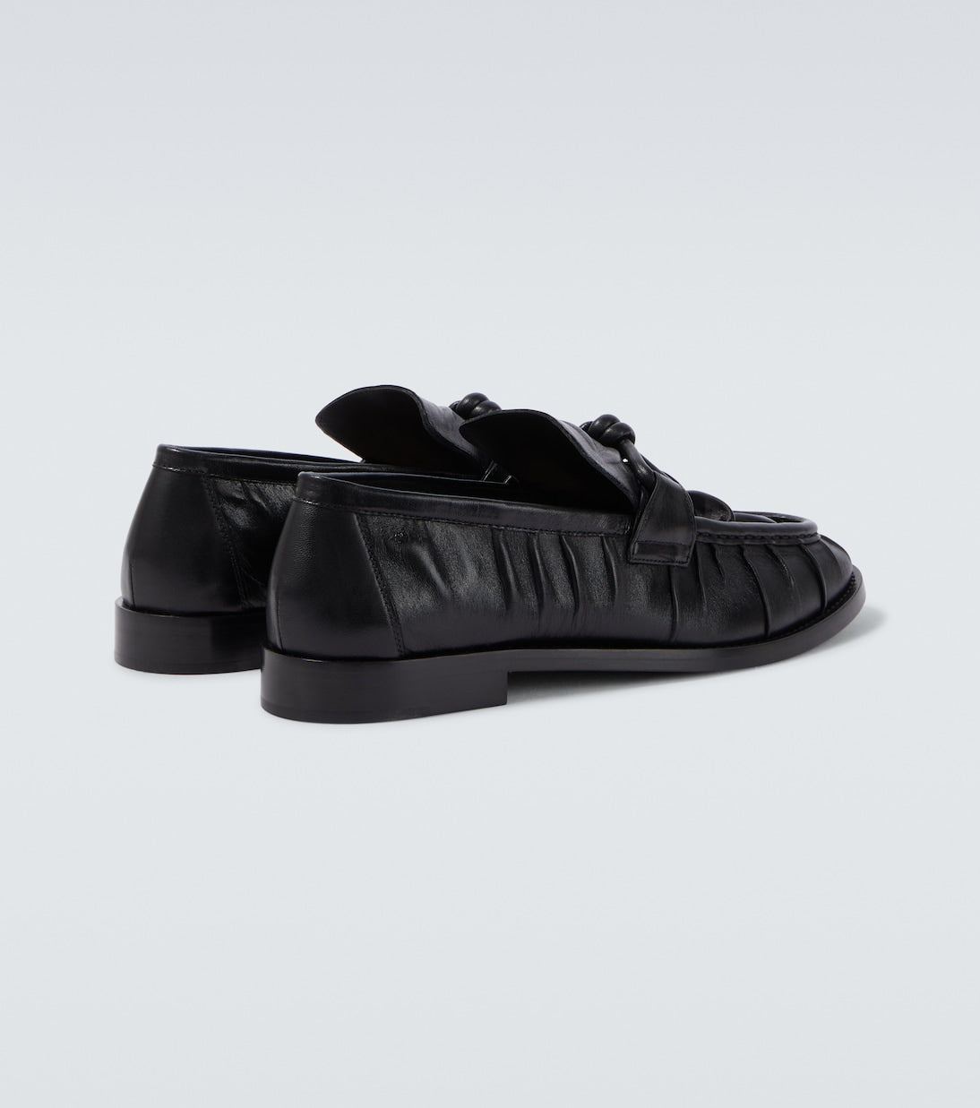 Astaire Knot loafers in black nappa leather with black buckle