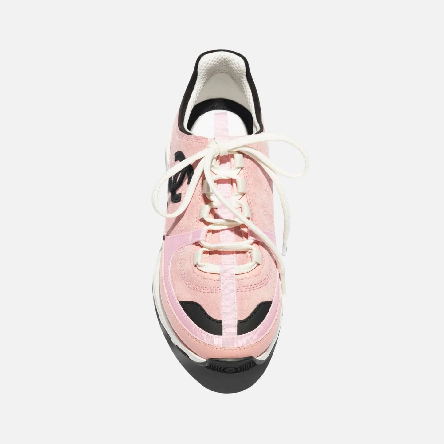 Pink/black suede sneakers