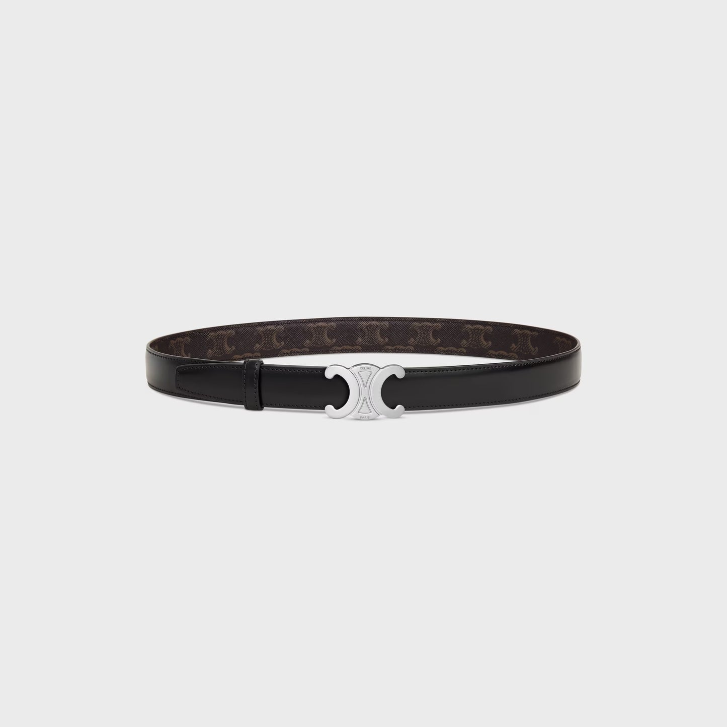 Fibbia Triomphe & tracolla reversibile 25 MM Nero Donna