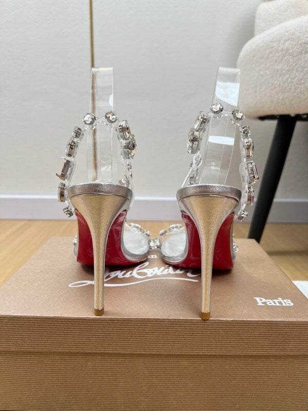 Rosalie Jewel 100 Crystal-Embellished Sandali Bianca