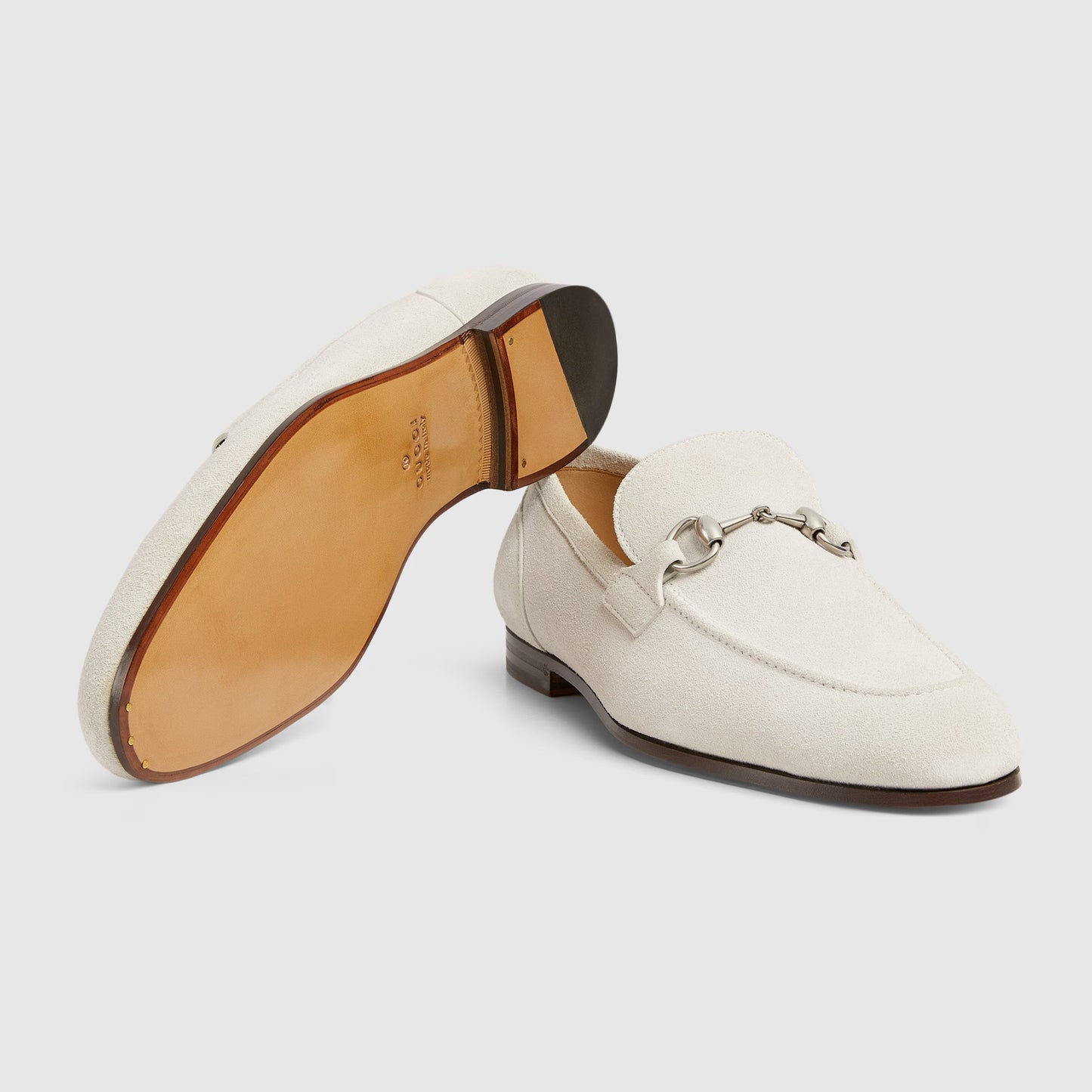 Mocassino GG Jordaan uomo pelle scamosciata grigio chiaro