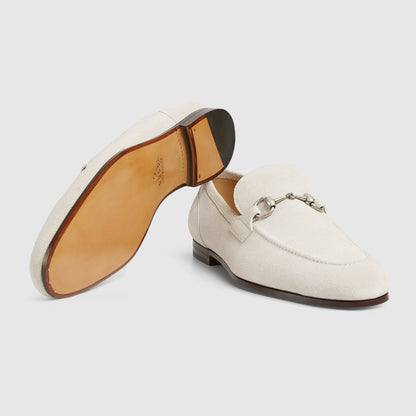 Mocassino GG Jordaan uomo pelle scamosciata grigio chiaro