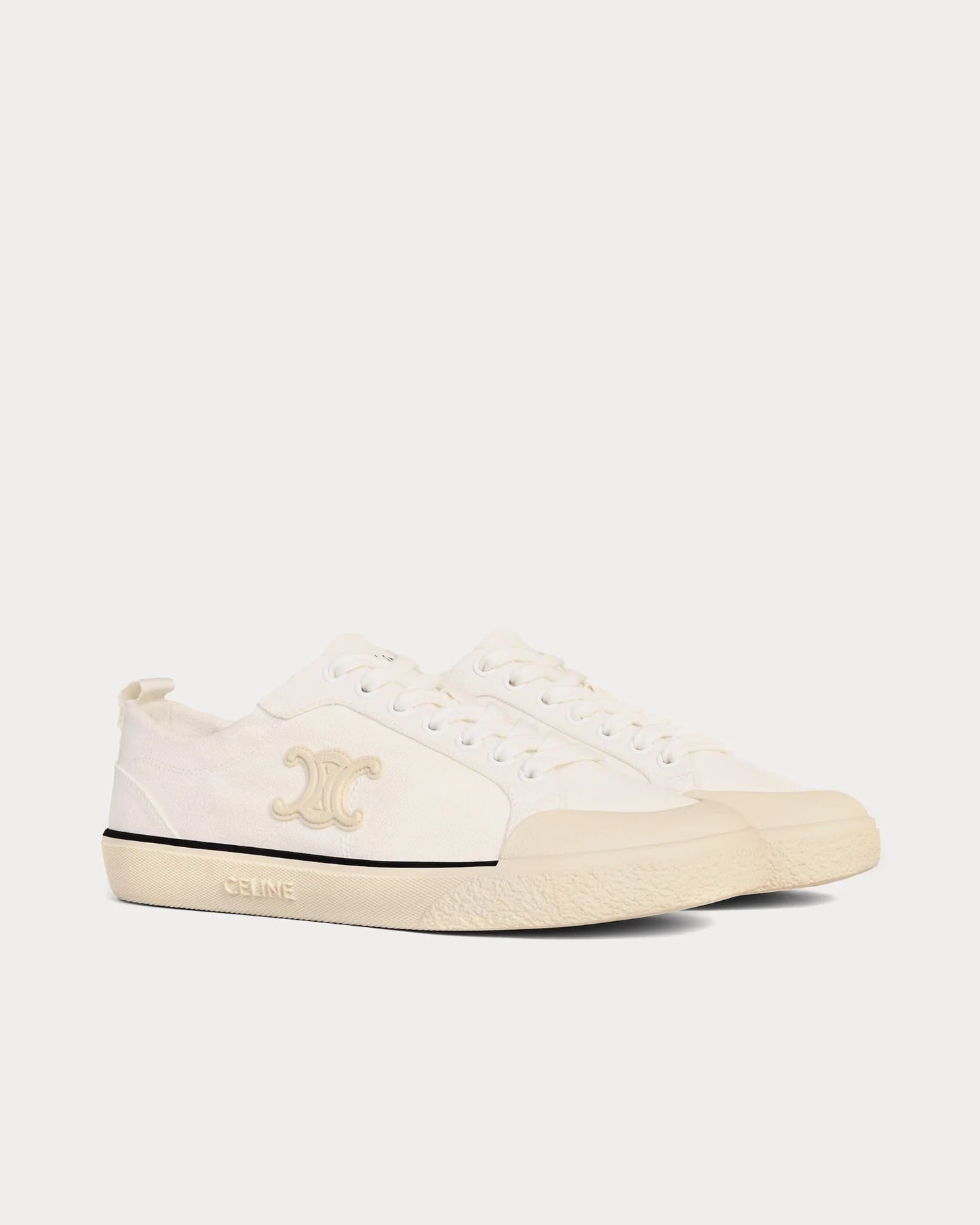 Sneakers basse Alan Triomphe in tela bianco ottico