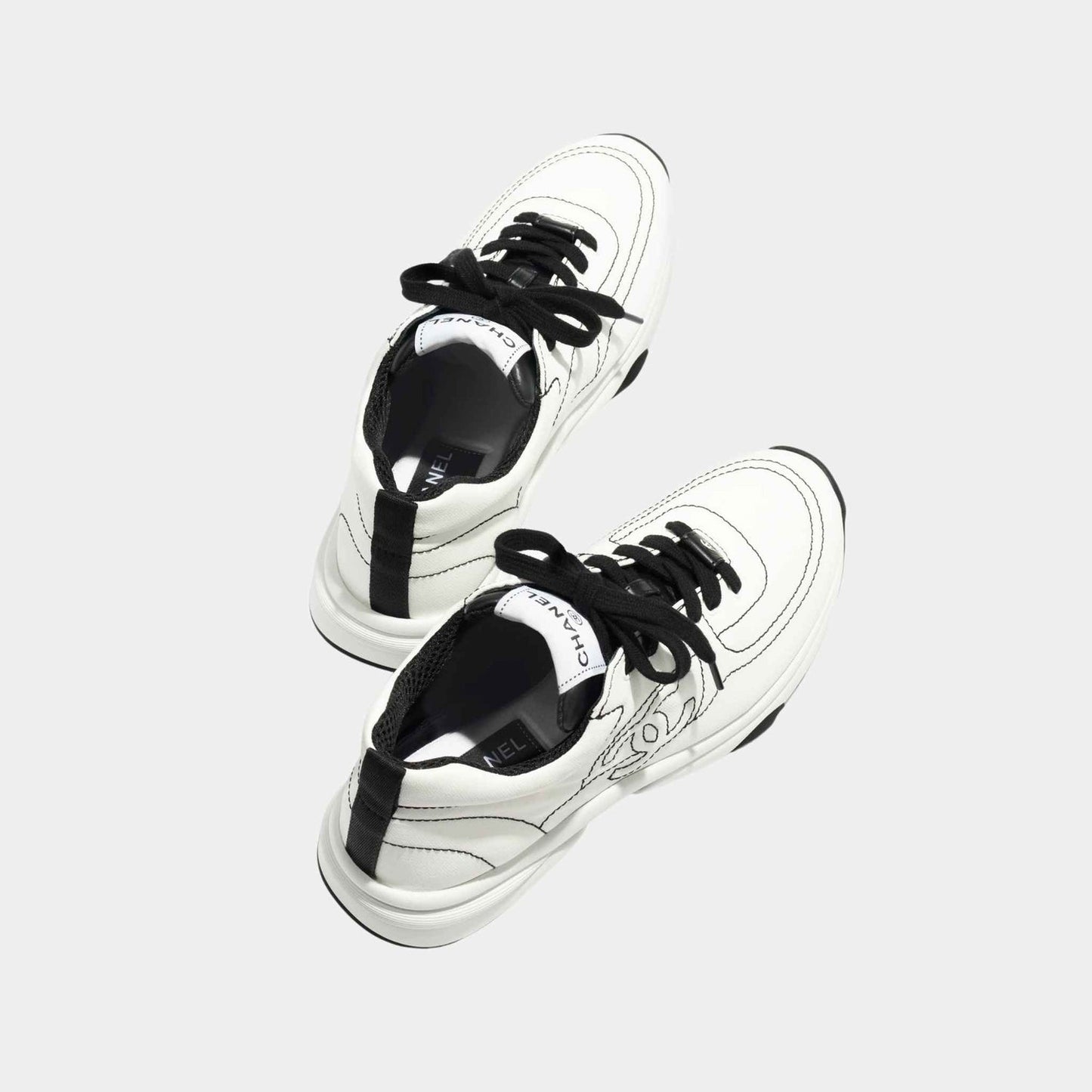 Black and white cotton trainers
