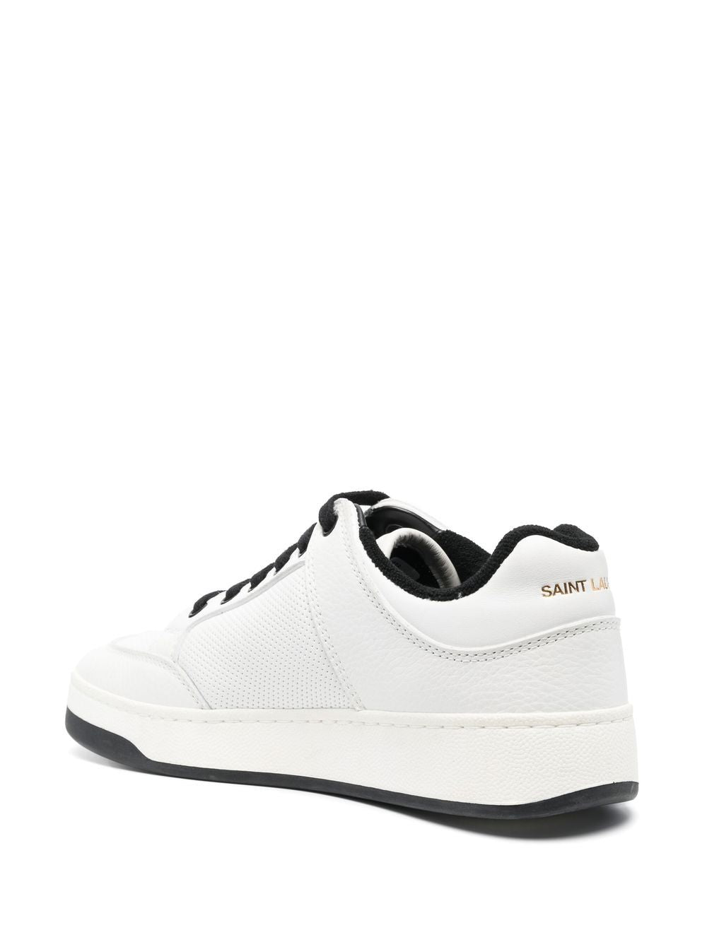 SL/61 black and white low-top sneakers in calf leather