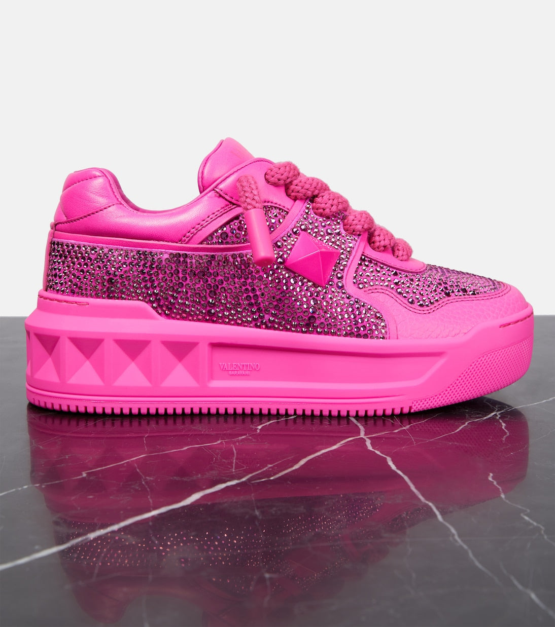 VLTN Sneakers in pelle One Stud XL MAGENTA