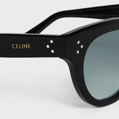 Occhiali da sole rotondi S332 in acetato nero donna