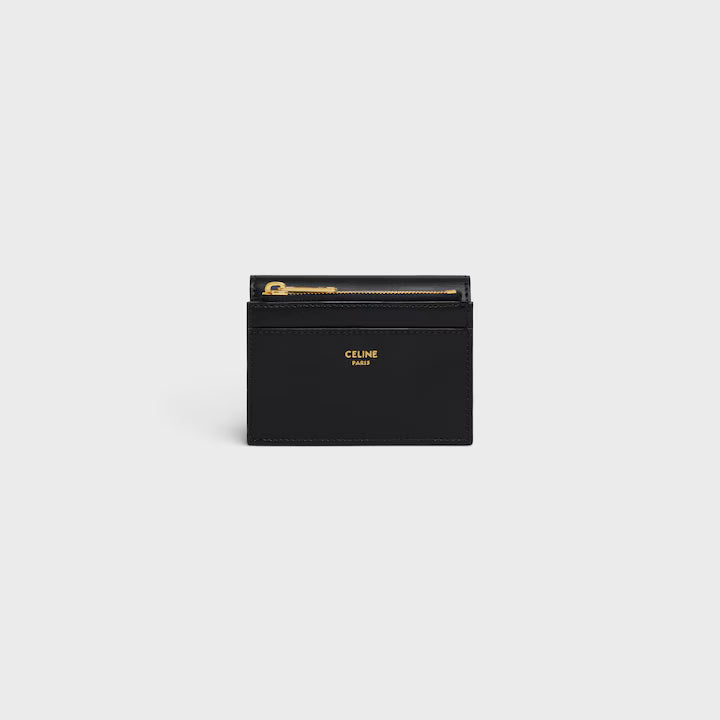 TRIOMPHE COMPACT WALLET IN SHINY CALFSKIN WITH COIN POCKET