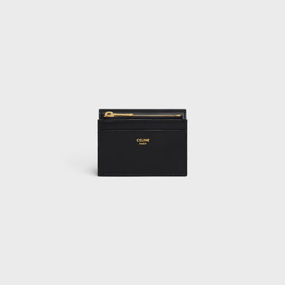 TRIOMPHE COMPACT WALLET IN SHINY CALFSKIN WITH COIN POCKET